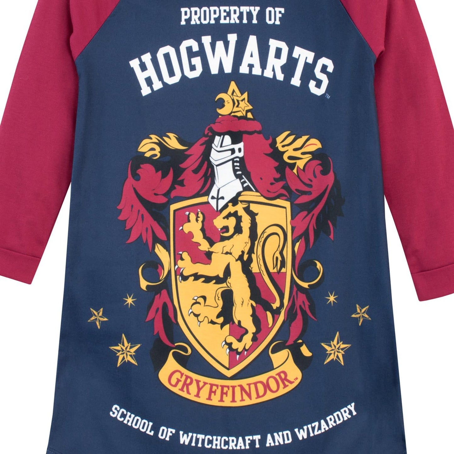 Girls Nightdress | Gryffindor Girls' Nighties | Long Sleeve Hogwarts Nighty for Kids