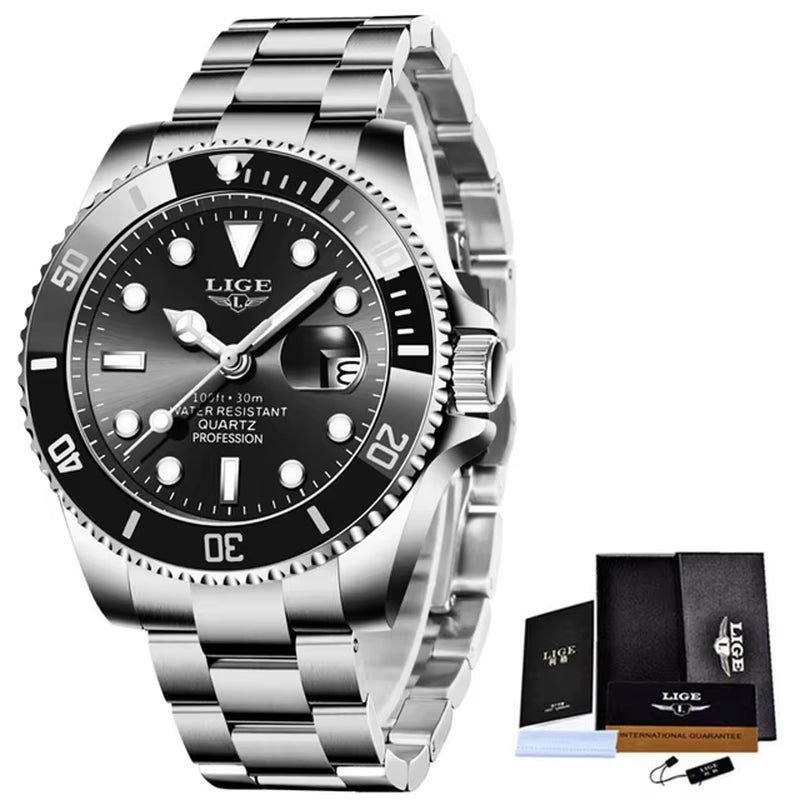 New Watch Men Business Casual Wristwatch Luxury Date Quartz Watch Stainless Steel Watches for Men Clock Relogios Masculino