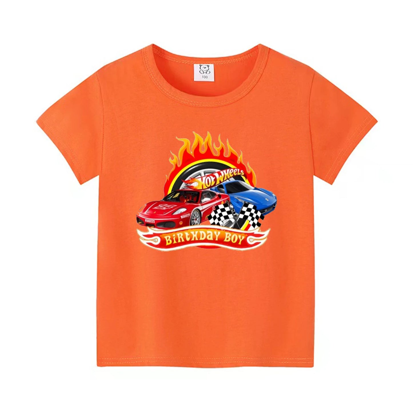Summer New Hot-Selling Hot Wheels Cars Children'S Clothing T-Shirts Boys' Tops 4-14 Years Old Kids Daily Clothing Holiday Gifts