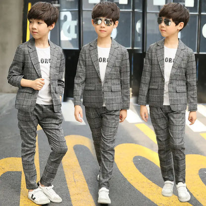 High-Quatity Classic Formal Boys Gentleman Wedding Suit Children Outerwear Clothing Elegant Toddler Boys Outfit Suit Blazers