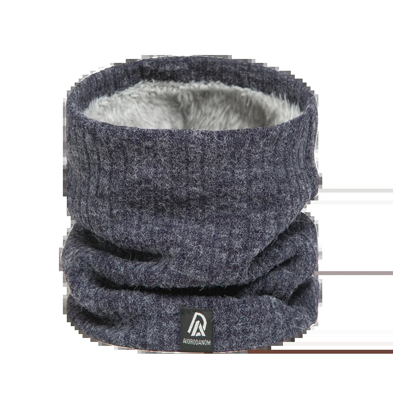 Thick Winter Warm Ring Scarf Women Solid Knitted Striped Collor Neckerchief Outdoor Ski Full Mask Woolen Yarn Bufanda Muffler