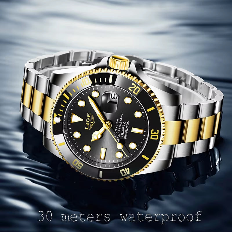New Watch Men Business Casual Wristwatch Luxury Date Quartz Watch Stainless Steel Watches for Men Clock Relogios Masculino