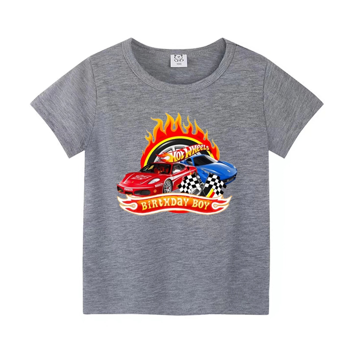 Summer New Hot-Selling Hot Wheels Cars Children'S Clothing T-Shirts Boys' Tops 4-14 Years Old Kids Daily Clothing Holiday Gifts