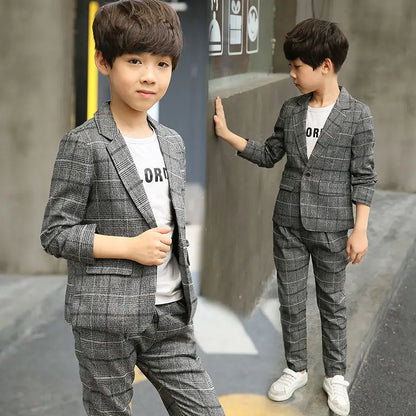 High-Quatity Classic Formal Boys Gentleman Wedding Suit Children Outerwear Clothing Elegant Toddler Boys Outfit Suit Blazers
