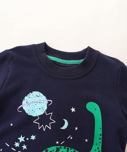 Little Boys Cotton Cute Crew Neck Long Sleeve Sweatshirt