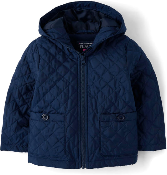 Baby-Girls and Toddler Zip up Quilted Hooded Jacketjacket