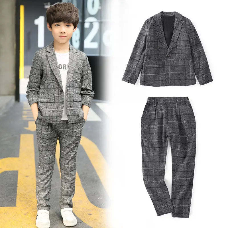 High-Quatity Classic Formal Boys Gentleman Wedding Suit Children Outerwear Clothing Elegant Toddler Boys Outfit Suit Blazers