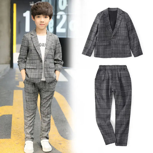 High-Quatity Classic Formal Boys Gentleman Wedding Suit Children Outerwear Clothing Elegant Toddler Boys Outfit Suit Blazers