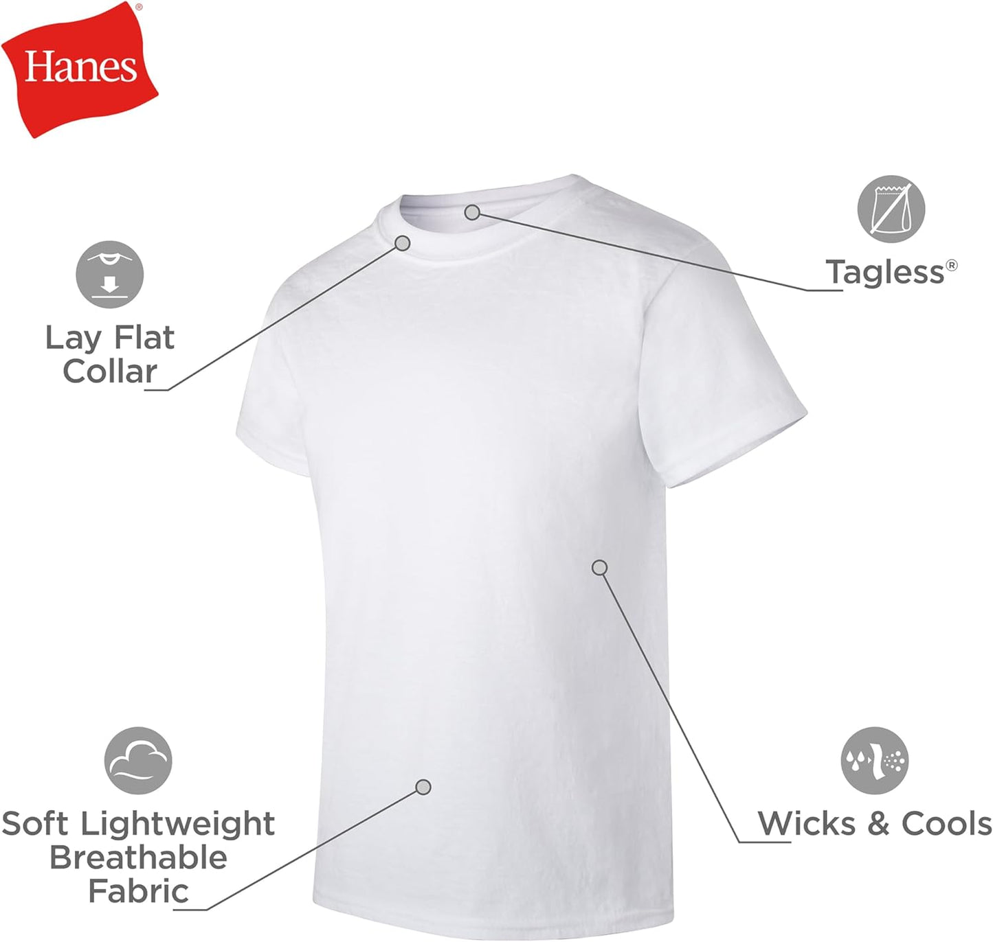 Boy'S Ecosmart Tagless T-Shirts Base Layer Top (Pack of 5)