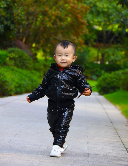 Kids Jackets Girls Boys Sequin Zipper Coat Jacket for Toddler Birthday Christmas Clothes