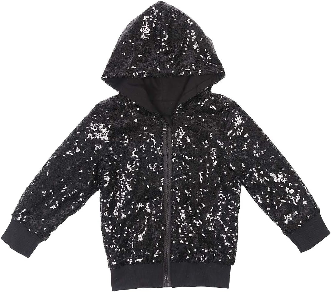 Kids Jackets Girls Boys Sequin Zipper Coat Jacket for Toddler Birthday Christmas Clothes