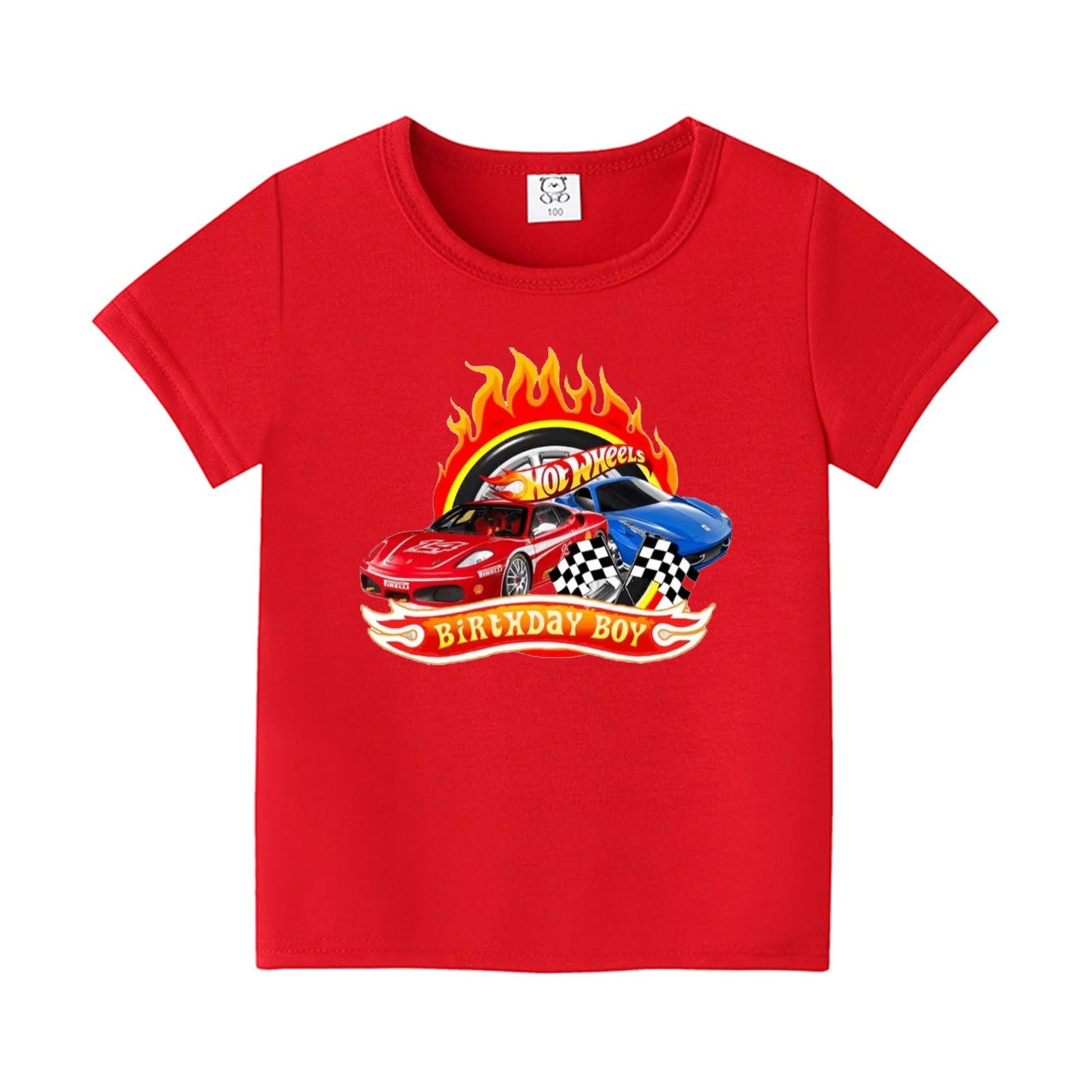 Summer New Hot-Selling Hot Wheels Cars Children'S Clothing T-Shirts Boys' Tops 4-14 Years Old Kids Daily Clothing Holiday Gifts