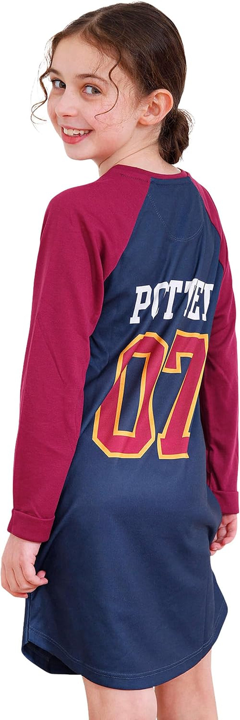 Girls Nightdress | Gryffindor Girls' Nighties | Long Sleeve Hogwarts Nighty for Kids