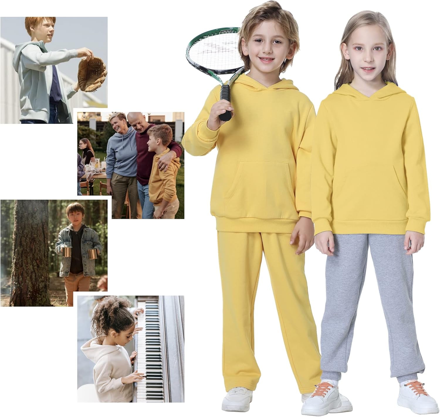 Kids' Soft Brushed Fleece Casual Basic Pullover Hooded Sweatshirt Hoodie for Boys or Girls 4-12 Years