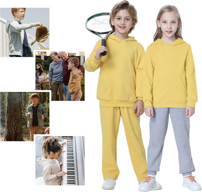 Kids' Soft Brushed Fleece Casual Basic Pullover Hooded Sweatshirt Hoodie for Boys or Girls 4-12 Years