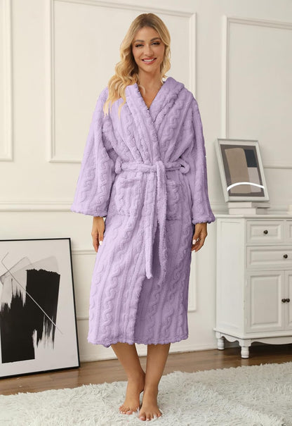 Girls Robe,Cute & Fleece Hooded Robe with Belt for Girls, 12 Months - 18 Years
