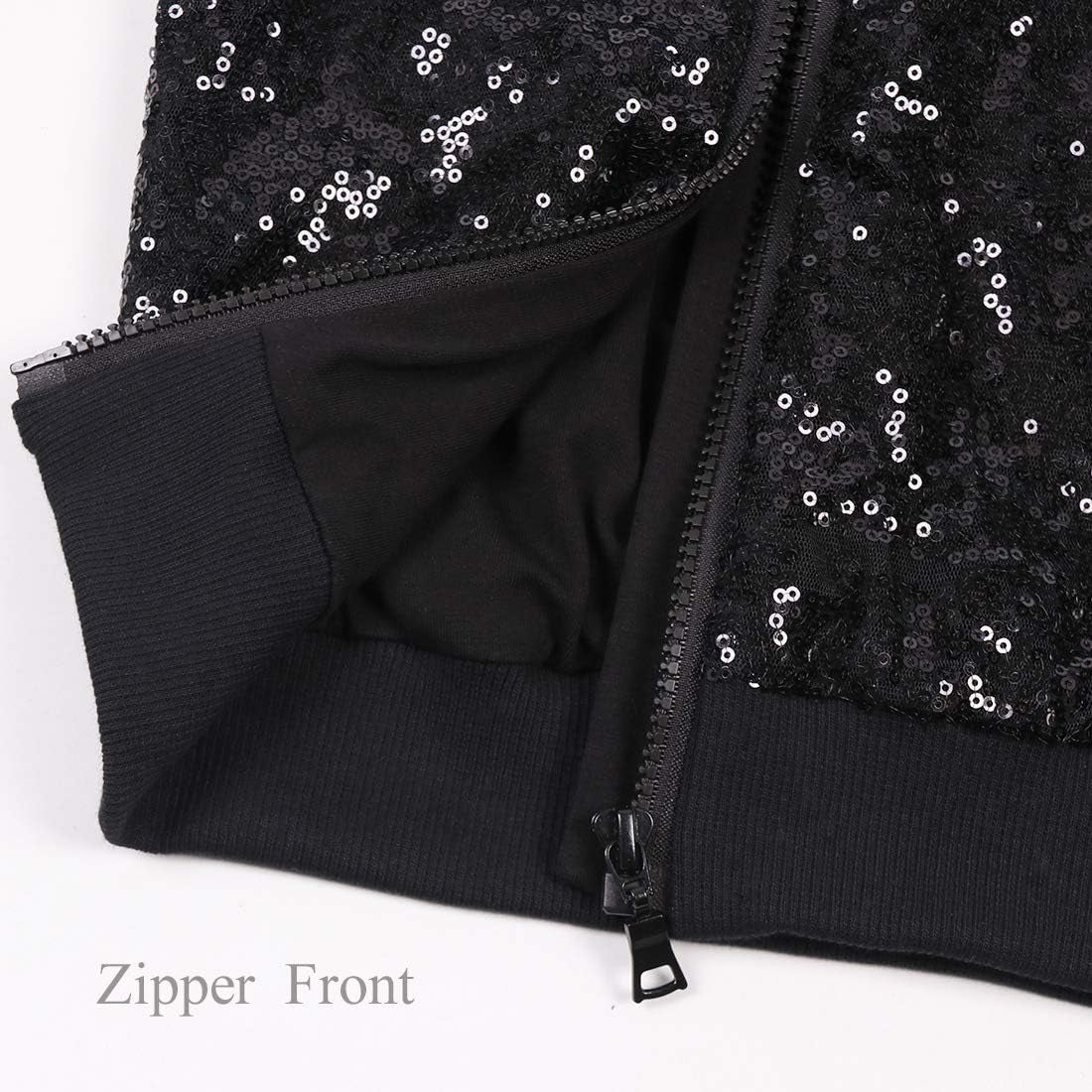 Kids Jackets Girls Boys Sequin Zipper Coat Jacket for Toddler Birthday Christmas Clothes