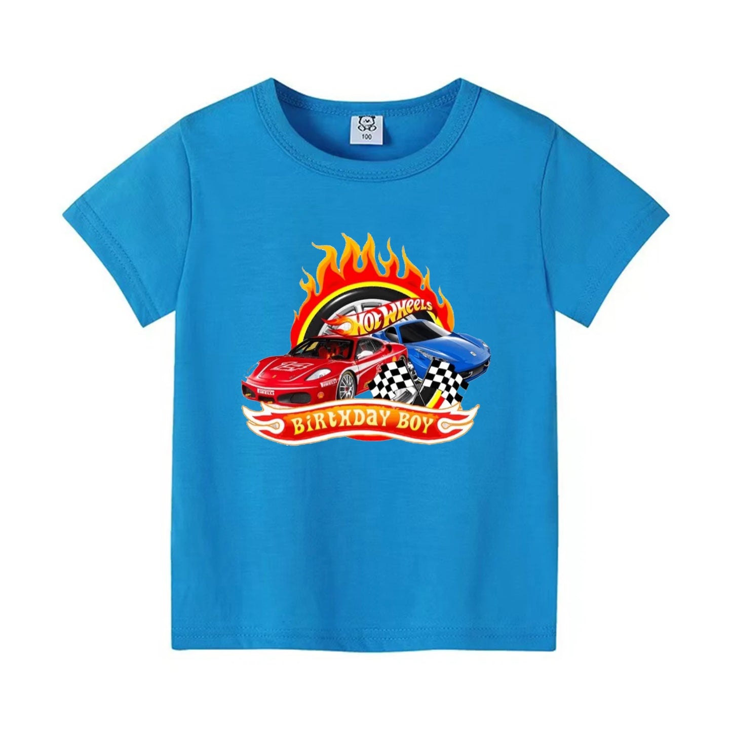 Summer New Hot-Selling Hot Wheels Cars Children'S Clothing T-Shirts Boys' Tops 4-14 Years Old Kids Daily Clothing Holiday Gifts