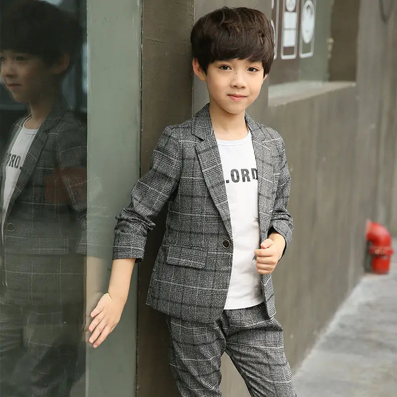 High-Quatity Classic Formal Boys Gentleman Wedding Suit Children Outerwear Clothing Elegant Toddler Boys Outfit Suit Blazers