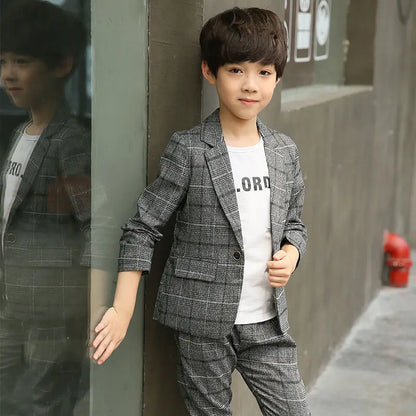 High-Quatity Classic Formal Boys Gentleman Wedding Suit Children Outerwear Clothing Elegant Toddler Boys Outfit Suit Blazers